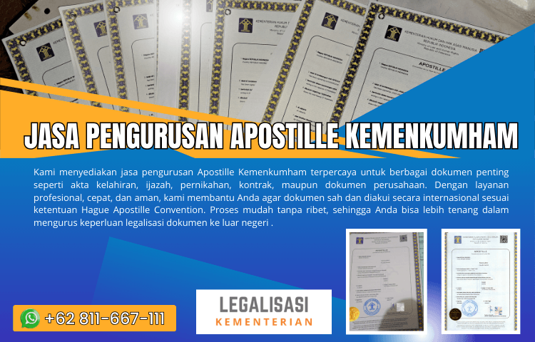 Jasa Pengurusan Apostille Kemenkumham