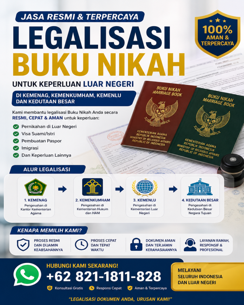 Jasa Legalisasi Buku Nikah Di Kemenag - Kemenkumham - kemenlu
