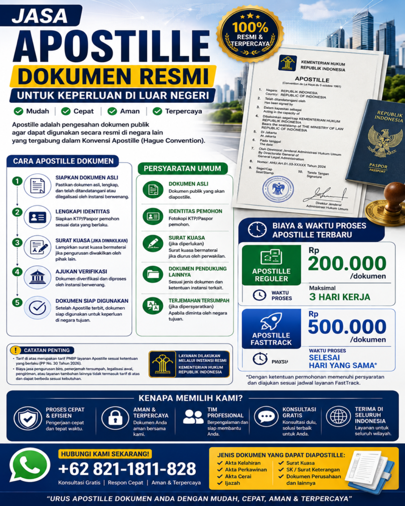 Biaya Dan Waktu Proses Apostille Terbaru