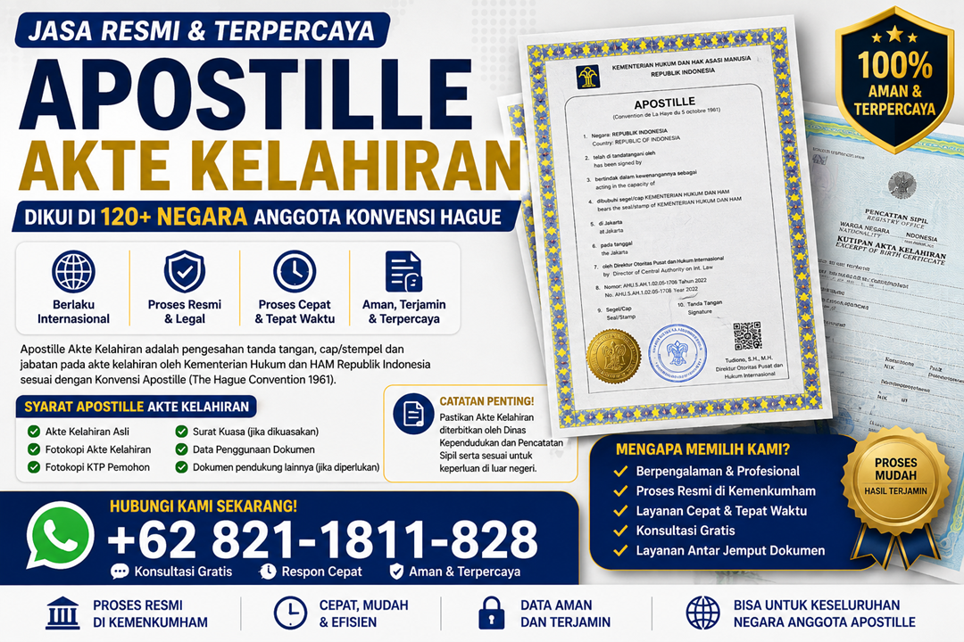 Jasa Apostille Akte Kelahiran