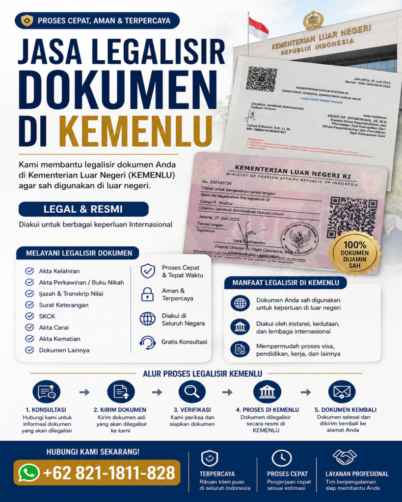 Jasa Legalisir Dokumen Di Kemenlu